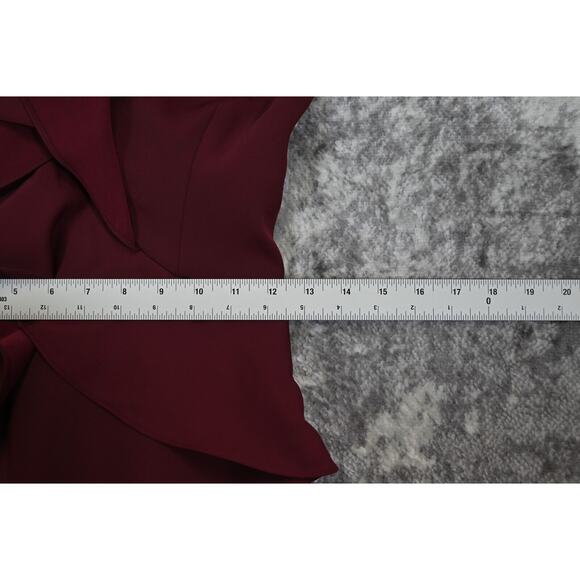 New BCBG MAXAZRIA Dress 4 Womens Ruby Red Ruffle Strappy Cocktail Sheath - Picture 8 of 13